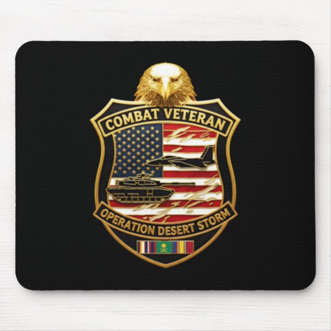 Tapis De Souris Vétéran de combat masculin Opération Desert Storm (Devant)