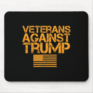 Tapis De Souris Vétérans contre Trump Vintage Drapeau Patriotique