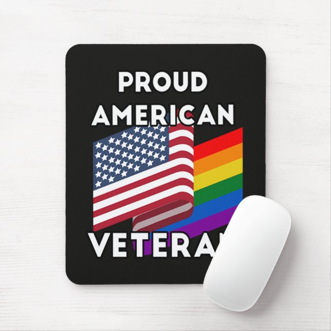 Tapis De Souris Vétérans LGBT - Drapeau Américain  (Avec souris)