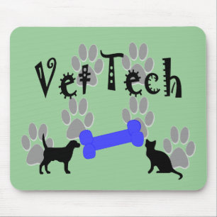 Tapis De Souris Vétérinaire TECH avec l'os de chien