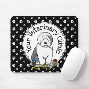Tapis De Souris Vétérinaire Vieux Anglais Berger Gris 1 Cute Vet