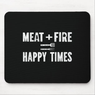 Tapis De Souris Viande Feu Moments Heureux Drôle Bbq Gril Fumoir B