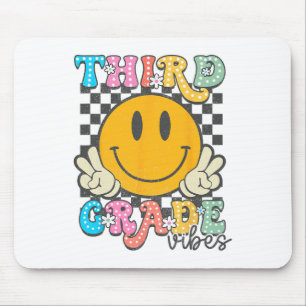 Tapis De Souris Vibes de 3e année visage sourire rétro enseignant