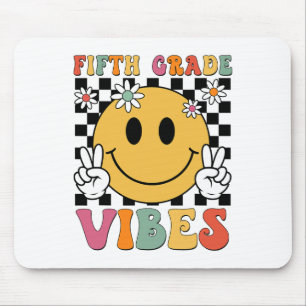 Tapis De Souris Vibes de cinquième année Filles Sourire rétro Équi
