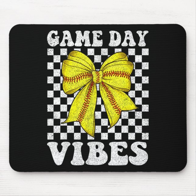 Tapis De Souris Vibes de jour de jeu Coquette Bow Softll Maman Sof (Devant)