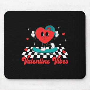 Tapis De Souris Vibes de la Saint-Valentin Groovy Cœur Mignon Pour