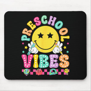 Tapis De Souris Vibes de maternelle sourire visage retour à l'écol
