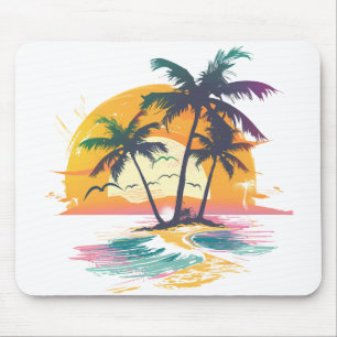 Tapis De Souris Vibes de soleil tropicales - Palmiers et conceptio