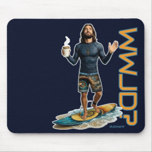 Tapis De Souris Vibes de surfeur WWJD, Jésus au quotidien, Foi au