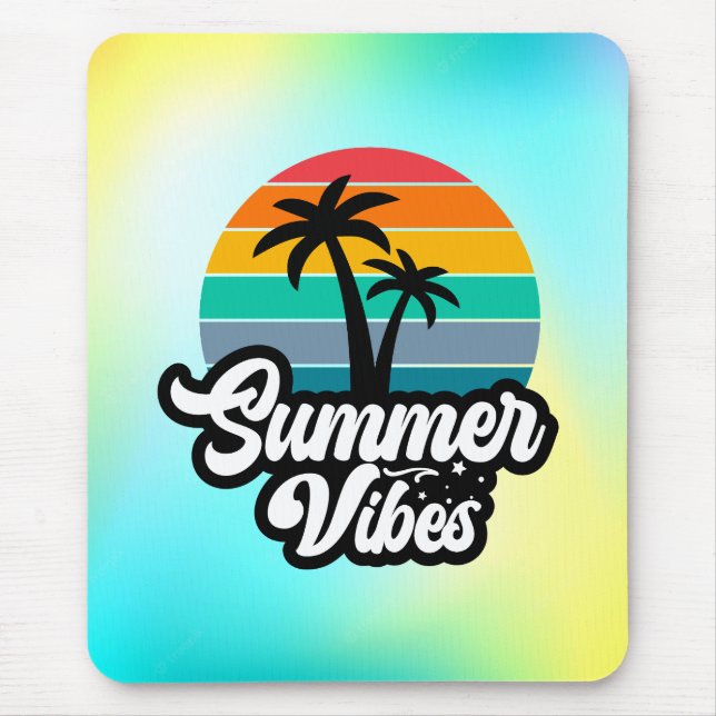 Tapis De Souris Vibes d'été avec design de palmiers (Devant)
