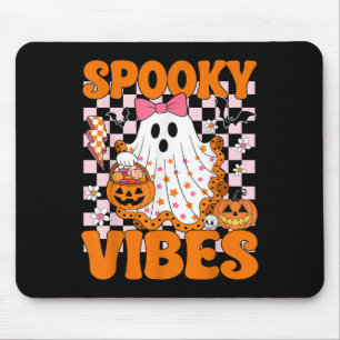 Tapis De Souris Vibes éffrayant Ghost Retro Super Halloween Femmes