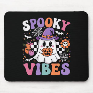Tapis De Souris Vibes éffrayant Ghost Retro Super Halloween Kids G