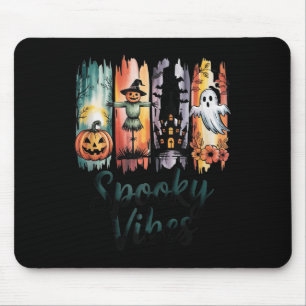 Tapis De Souris Vibes éffrayantes Halloween Citrouille Ghost Bat H