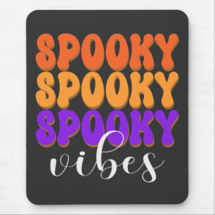 Tapis De Souris Vibes Éffrayantes rétro Super Halloween