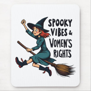Tapis De Souris Vibes éffrayantes sorcière d'Halloween droite femm