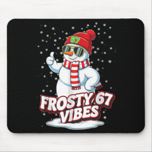 Tapis De Souris Vibes Glacials 67 Bonhomme de Neige Pour Hiver - S
