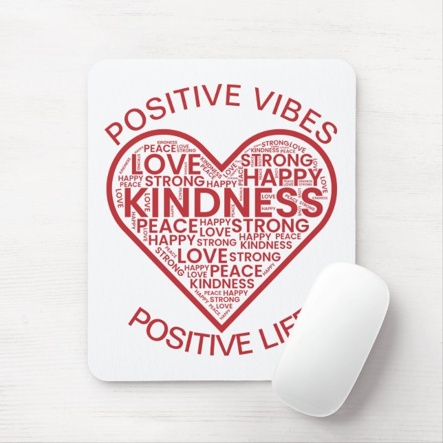 Tapis De Souris Vibes positives Vie positive Mousepad (Avec souris)