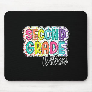 Tapis De Souris Vibes rétro de deuxième année Retour à l'école 2e