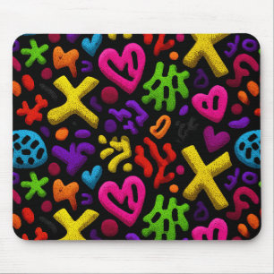 Tapis De Souris Vibrant Abstrait Pop Art Motif sans couture