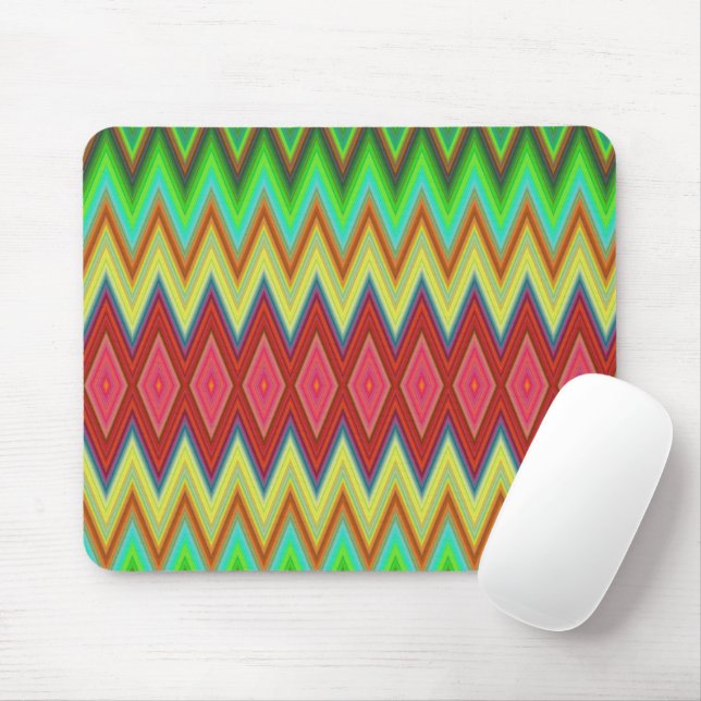Tapis de souris vibrant avec un zigzag audacieux e (Avec souris)
