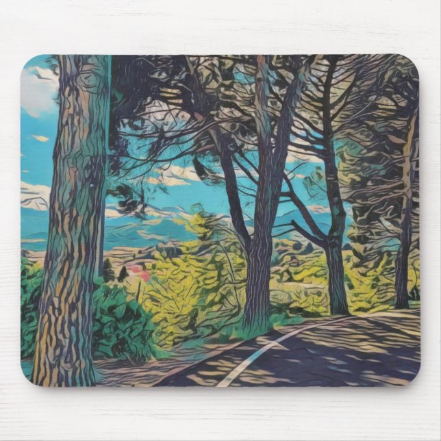 Tapis De Souris Vibrant chemin d'automne mousepad (Devant)