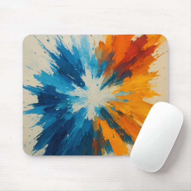 Tapis De Souris Vibrant Explosion – Abstract Expressionist Energy (Avec souris)