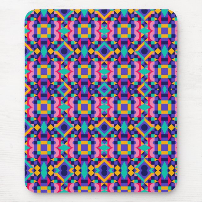 Tapis De Souris Vibrant geometric mousepad featuring colorful (Devant)