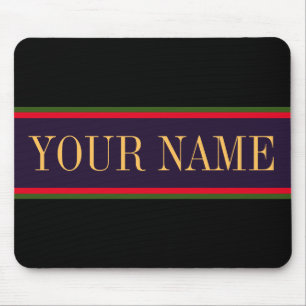 Tapis De Souris Vibrant Gras Noir violet brillant Rouge Vert rayur