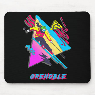 Tapis De Souris Vibrant Skiing Design Featuring Grenoble Text Ski