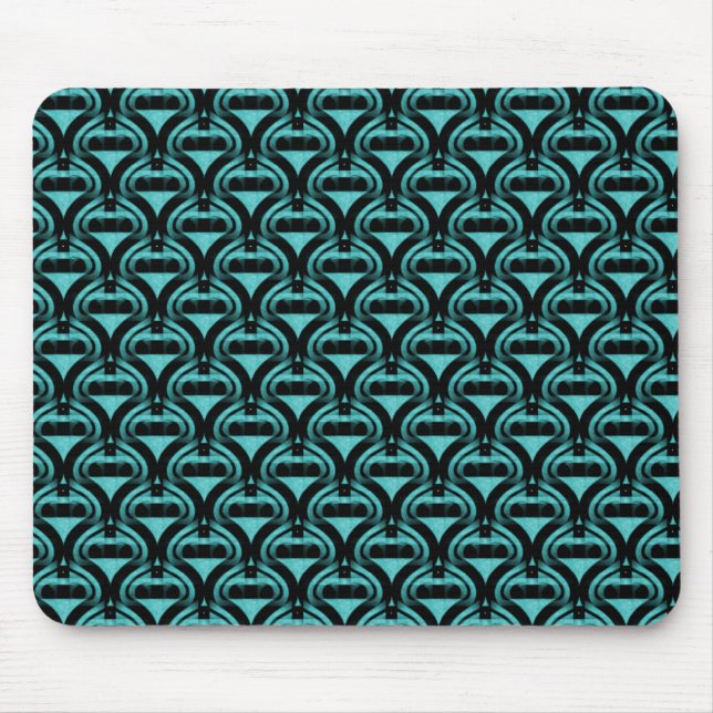 Tapis De Souris Vibrant Turquoise Cool rétro Mousepad (Devant)
