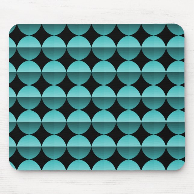 Tapis De Souris Vibrant Turquoise Retro Flair Mousepad (Devant)