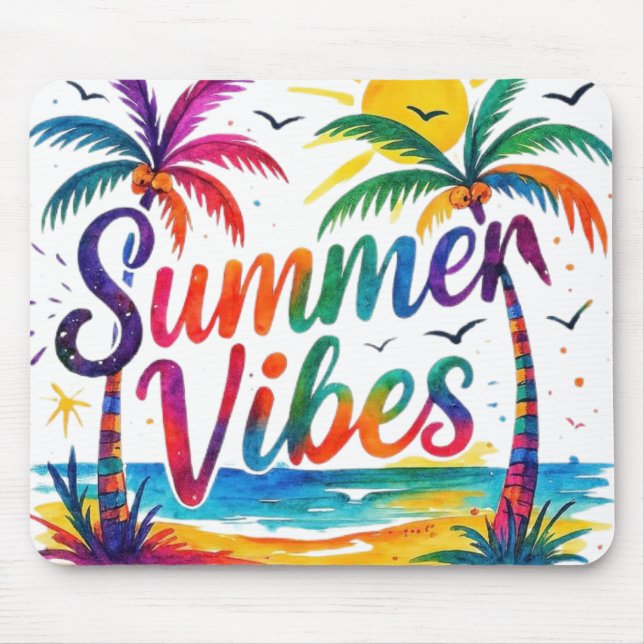 Tapis De Souris Vibrantes Vibrations d'Été (Devant)