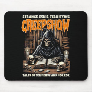 Tapis De Souris Vibrations d'Halloween Lecture Squelette Sorcière
