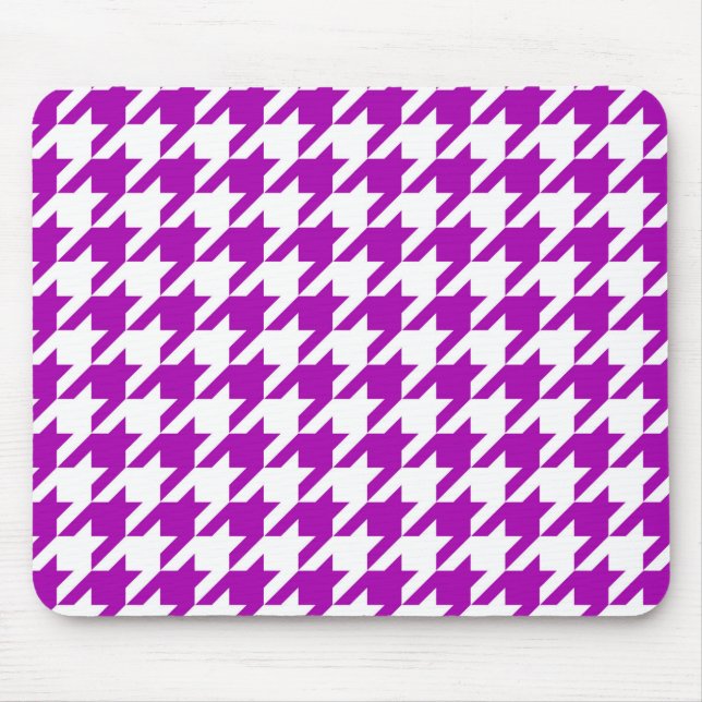 Tapis De Souris Vichy Prince de Galles violet blanc (Devant)