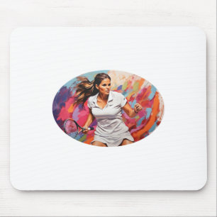 Tapis De Souris Victoire de tennis triomphante – Athlète féminine