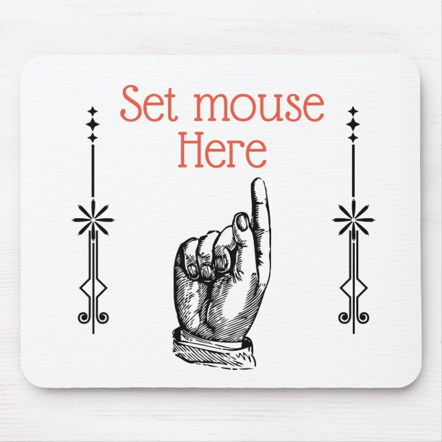 Tapis De Souris Victorien vintage doigt pointant la main mousepad (Devant)