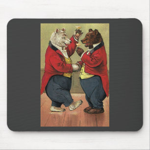 Tapis De Souris Victorien vintage Joyeux, Gay, Ours Danseurs