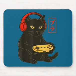 Tapis De Souris Vidéo drôle de chat gamer de jeux vidéo pour homme