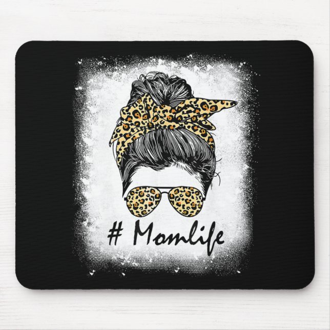 Tapis De Souris Vie Bleached Maman Vie Leopard Messager Bun Femmes (Devant)