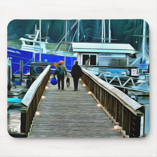 Tapis De Souris Vie de chien et de bateau sur l'île Lopez (Devant)