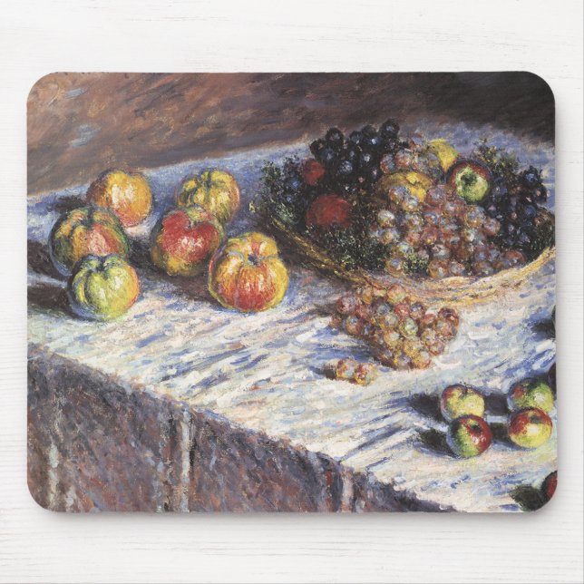 Tapis De Souris Vie morte avec pommes et raisins par Claude Monet (Devant)