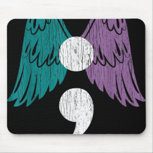 Tapis De Souris Vie Semicolon Ailes Sensibilisation au suicide San