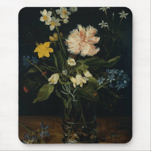 Tapis De Souris Vie Toujours Avec Des Fleurs En Verre
