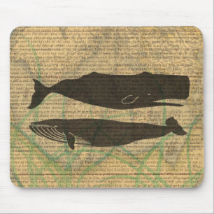 Tapis De Souris Vieille Baleine Nautilique Vieille Océan Vie Mari