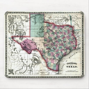 Tapis De Souris Vieille carte 1866 du Texas