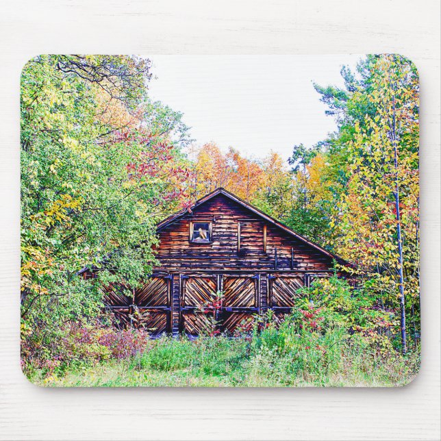 Tapis De Souris Vieille grange à l'automne (Devant)