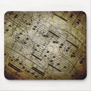 Tapis De Souris Vieille illustration musicale de feuille, notes