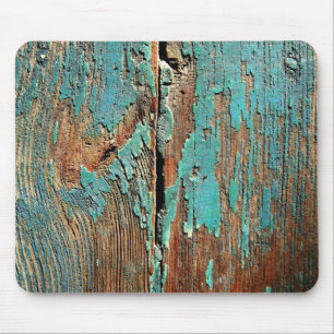 Tapis De Souris Vieille peinture bleue sur le bois