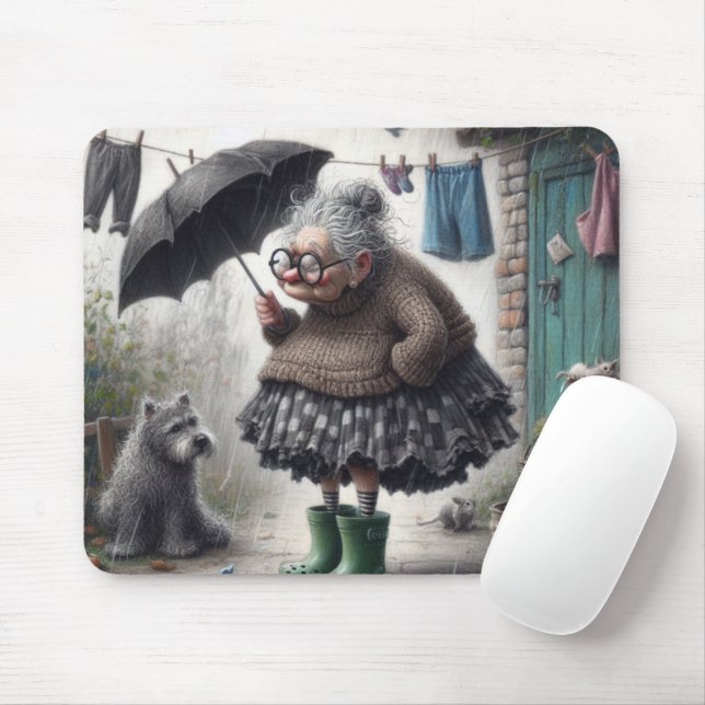 Tapis De Souris Vielle caricature (Avec souris)