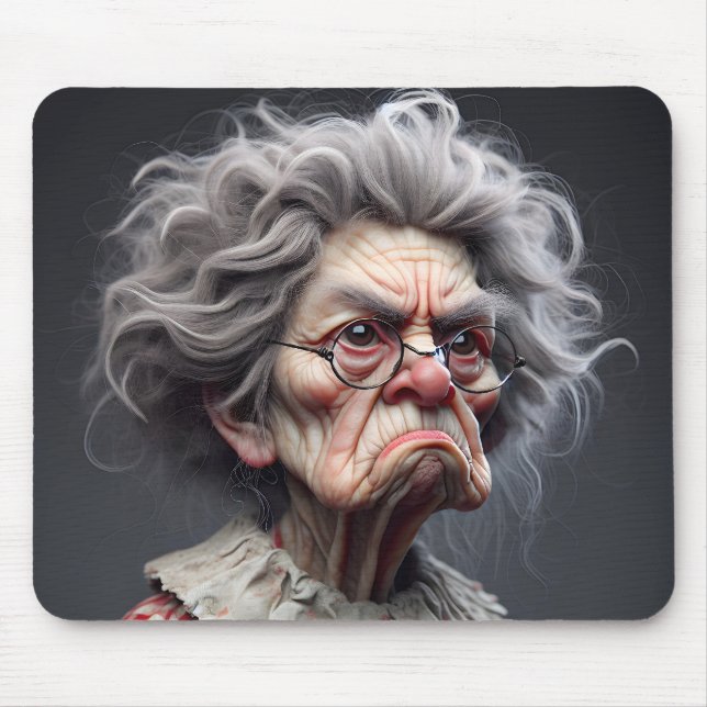 Tapis De Souris Vielle Dame grincheuse (Devant)